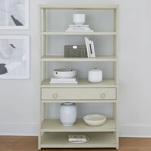 East End Bookcase in Green Mist Finish Wood
