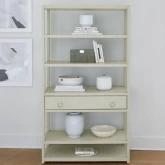 East End Bookcase in Green Mist Finish Wood
