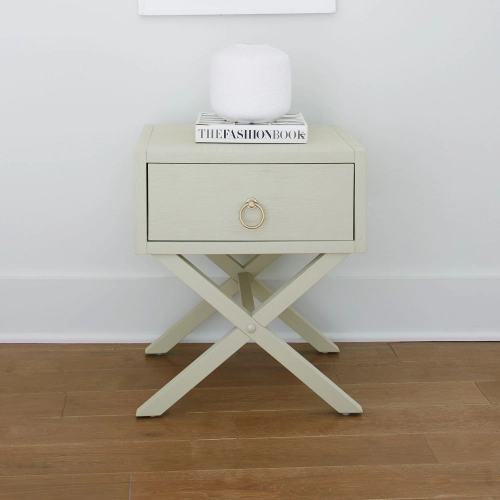 East End 1 Drawer End Table in Green Mist Finish Wood