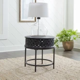 Stella End Table in Chalkboard Black Wood & Metal