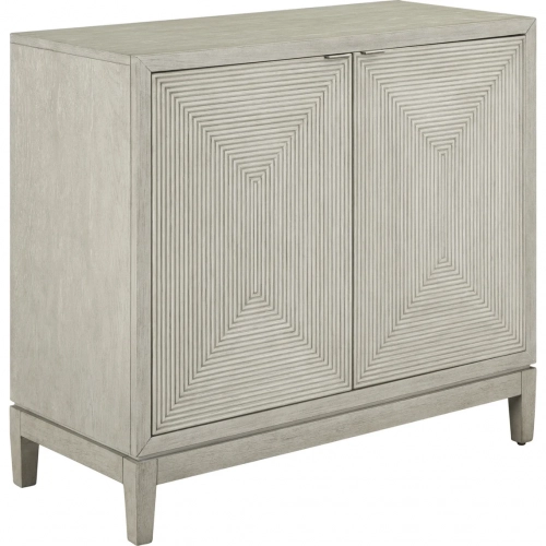 Kinsley 2 Door Cabinet in Washed Taupe & Silver Champagne Gray