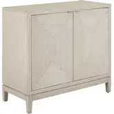 Kinsley 2 Door Cabinet in Washed Taupe & Silver Champagne Gray