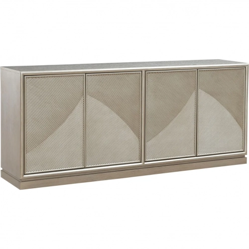 Dahlia 80" Accent TV Stand Console in Champagne Silver Gray Wood