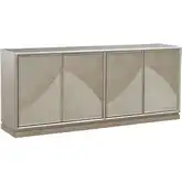 Dahlia 80" Accent TV Stand Console in Champagne Silver Gray Wood