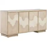 Terrace 4 Door Accent Cabinet in Gravel Gray Wood & Textured Resin