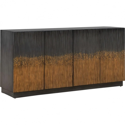 Fiore 4 Door Accent Cabinet in Satin Espresso Brown Wood