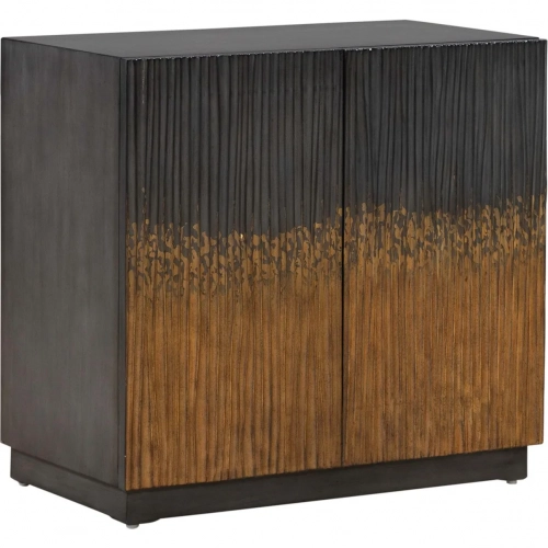 Fiore 2 Door Accent Cabinet in Satin Espresso Brown Wood