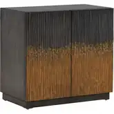 Fiore 2 Door Accent Cabinet in Satin Espresso Brown Wood