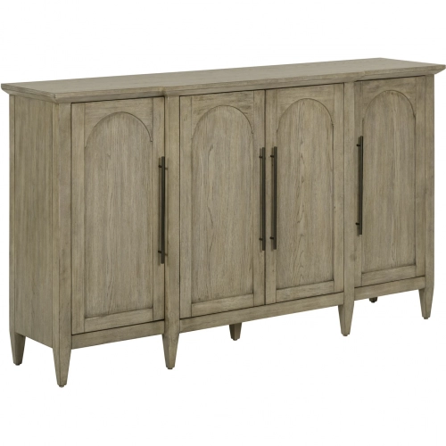 Pavilion 4-Door Accent Cabinet in Natural Brown Wood