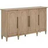 Pavilion 4-Door Accent Cabinet in Natural Brown Wood