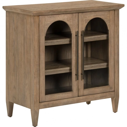 Pavilion 2 Door Accent Cabinet in Natural Wood & Glass