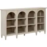 Pavilion Breakfront Accent Cabinet in Natural White Finish Wood