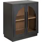 Archway 2 Door Accent Cabinet in Charcoal Black Wood