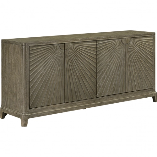 Montecito 4 Door Accent Cabinet in Weathered Tobacco Brown Wood