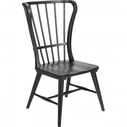 River Place Windsor Back Dining Chair in Antique Black Wood (Set of 2)