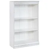 Magnolia Manor 48" Bookcase in Antique White & Weathered Wood
