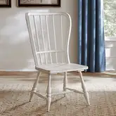 Magnolia Manor Windsor Back Dining Chair in Antique White & Brown (Set of 2)