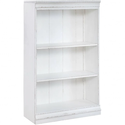Magnolia Manor 48" Bookcase in Antique White & Weathered Wood
