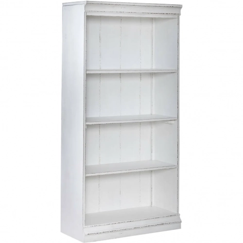 Magnolia Manor 60" Bookcase in Antique White & Weathered Wood