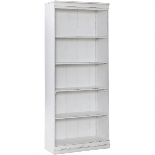 Magnolia Manor 72" Bookcase in Antique White & Weathered Wood