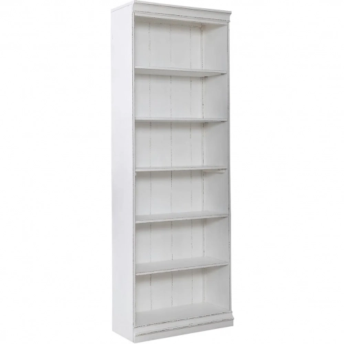 Magnolia Manor 84" Bookcase in Antique White & Weathered Wood