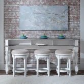 Magnolia Manor 4 Piece Console Set in Antique White & Weathered Brown