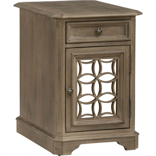 Magnolia Manor Chairside End Table in Weathered Bisque Brown Wood