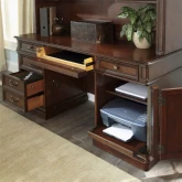 Brayton Manor Jr Executive Credenza Desk in Cognac Brown Wood