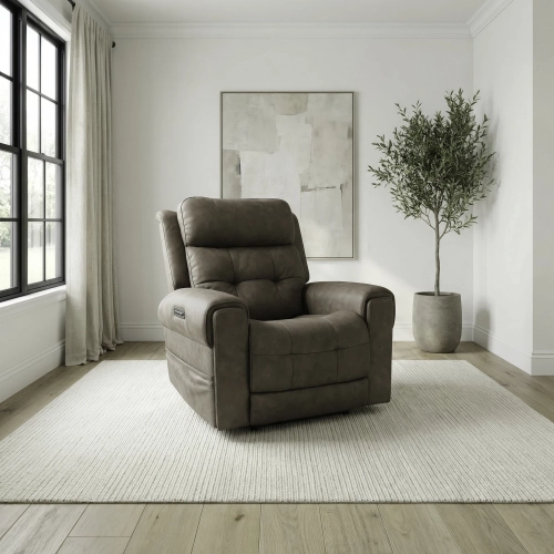 Sergeant Triple Power Big & Tall Recliner in Canyon Brown Vegan Leather