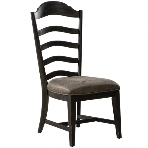 Paradise Valley Ladder Back Dining Chair in Brown Wood & Leatherette