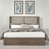 South Bend California King Shelter Bed in Burnished Wood & Neutral Fabric