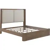 South Bend Queen Shelter Bed in Burnished Brown Wood & Neutral Fabric