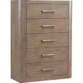South Bend 5 Drawer Chest in Burnished Clay Brown Wood