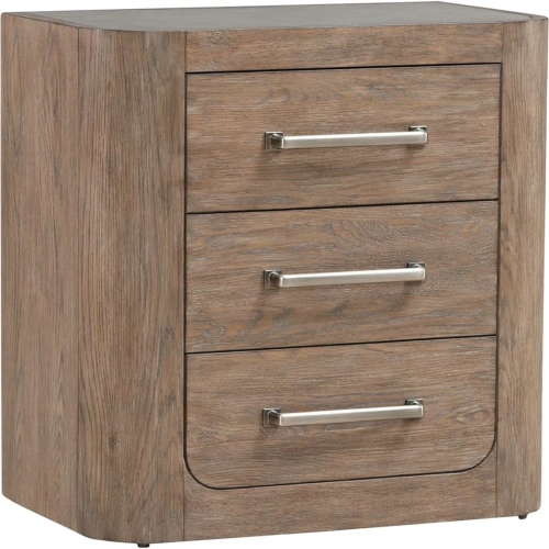 South Bend Nightstand w/ Charging Station in Burnished Clay Brown Wood