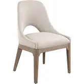 South Bend Dining Chair in Brown Wood & Neutral Fabric