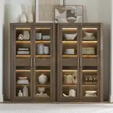 South Bend 2-Piece Bunching Cabinet Set in Burnished Clay Brown Wood