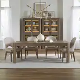 South Bend 5-Piece Dining Set in Burnished Wood & Neutral Fabric