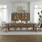 South Bend 7-Piece Dining Set in Burnished Wood & Neutral Fabric