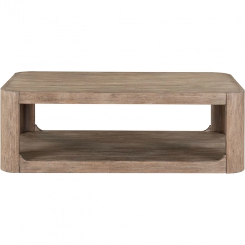 South Bend Rectangular Coffee Cocktail Table in Burnished Clay Brown Wood