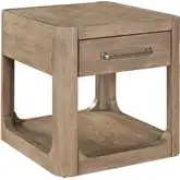 South Bend End Table in Burnished Clay Brown Wood
