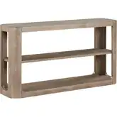 South Bend Sofa Table in Burnished Clay Brown Wood & Faux Concrete