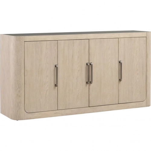 South Bend Server in Cloud White Wood & Faux Concrete