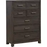 Modern Edge 5 Drawer Chest in Caffe Brown Wood