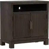 Modern Edge Bedside Chest w/ Charging Station in Caffe Brown Wood