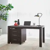 Modern Edge 2 Piece Desk Set in Caffe Brown Wood