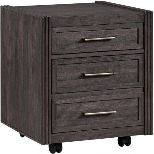 Modern Edge Castered File Cabinet in Caffe Brown Wood