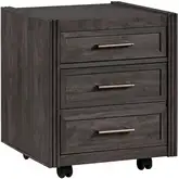 Modern Edge Castered File Cabinet in Caffe Brown Wood