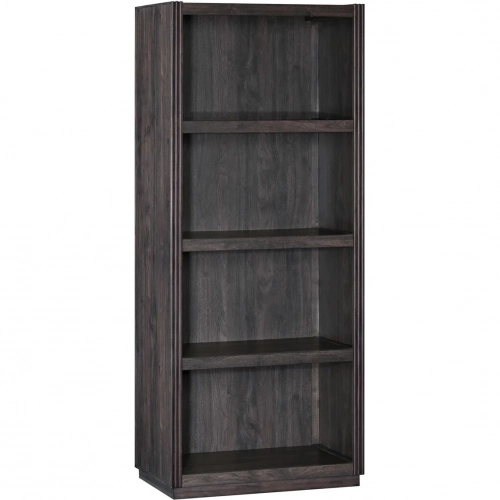 Modern Edge Bunching Bookcase in Caffe Brown Wood