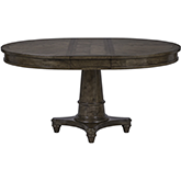 Harrison Heights 48" Round to 60" Oval Pedestal Dining Table in Brown Wood