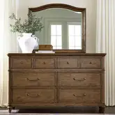 Harrison Heights Dresser & Mirror in Sienna Brown Wood